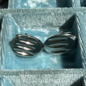 Vintage Silver Oval Cufflinks